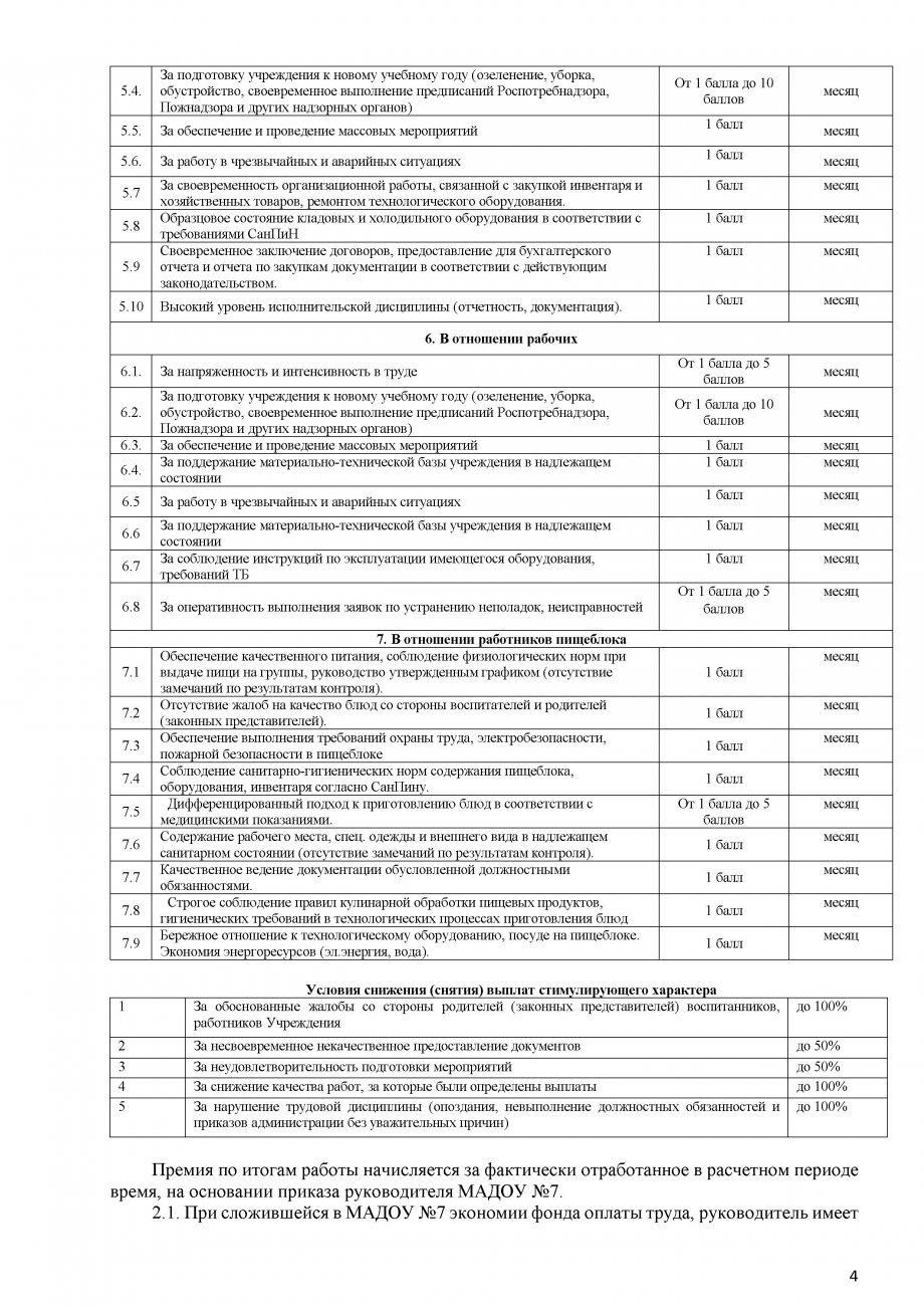 Положение о премировании